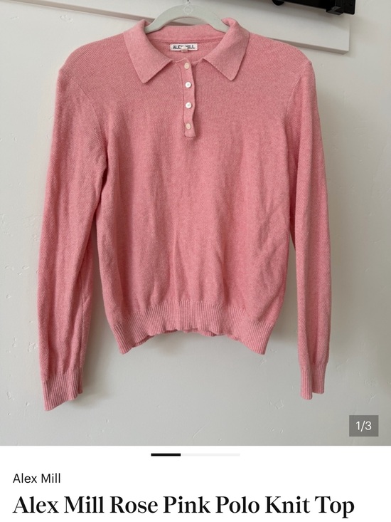 Alex Mill Sweaters - Alex Mill Rose Pink Polo Knit Sweater
